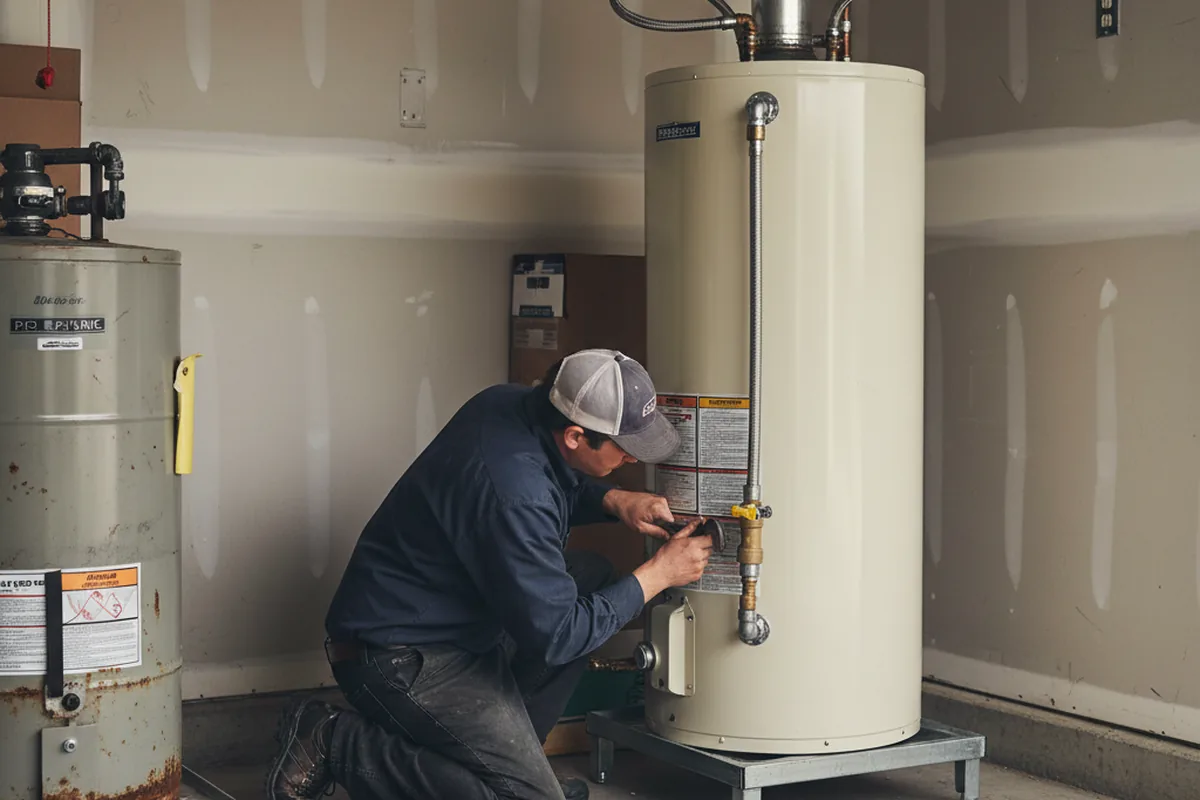 Water heater and shutoff valve replacement in Le Roy