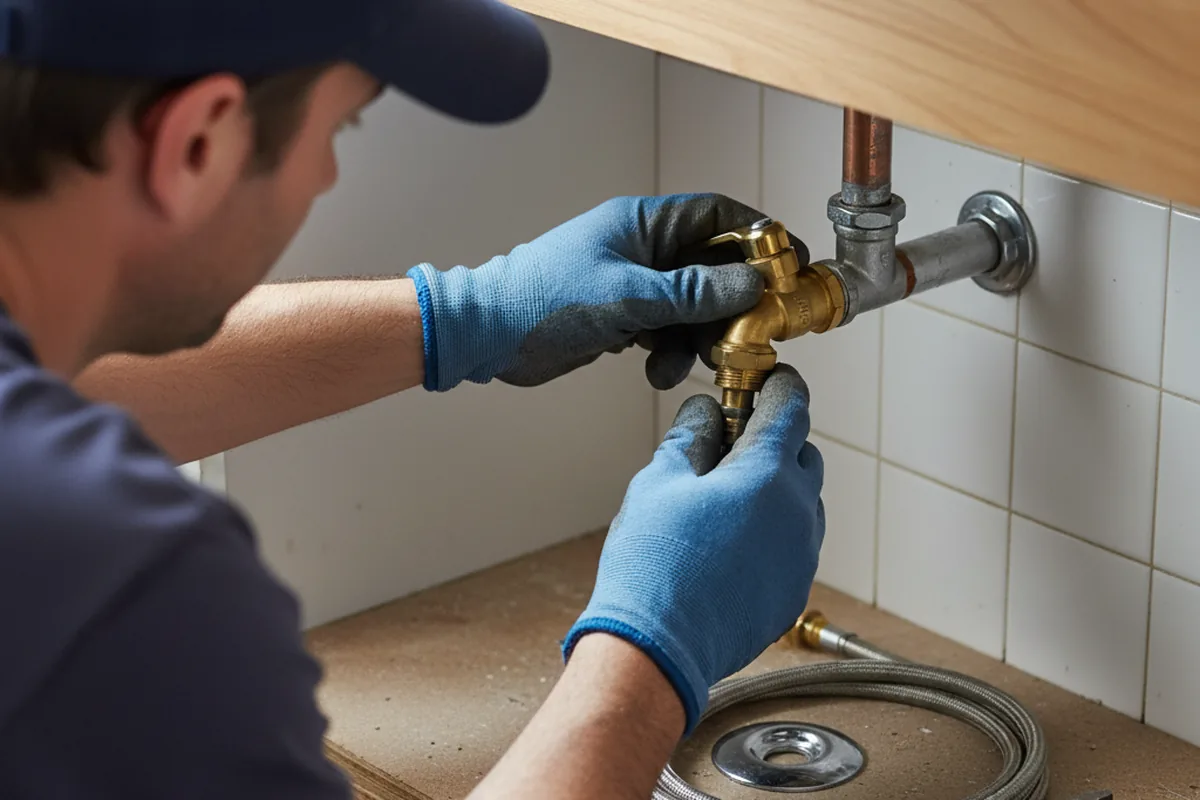 Shutoff valve and fitting work during Faucet and Fixture Repair in Le Roy